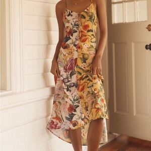 Anthropologie LyreBird Silky MIDI dress NWT